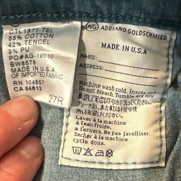 Ag Adriano Goldschmied Jeans - The Stevie Ankle Slim Straight Leg - Teal - Picture 6 of 9